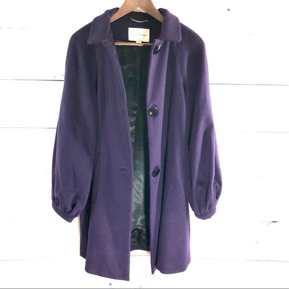 Banana Republic Jackets & Blazers - BANANA REPUBLIC Eggplant Purple Long Wool Coat